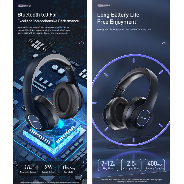 Casque stéréo sans fil awei A100BL, A100BL