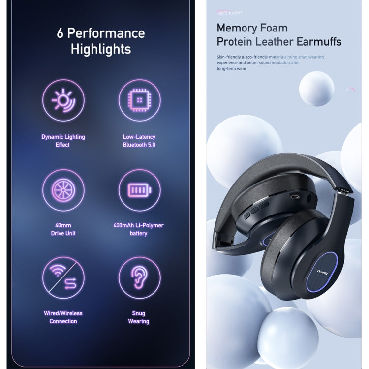 Casque stéréo sans fil awei A100BL, A100BL