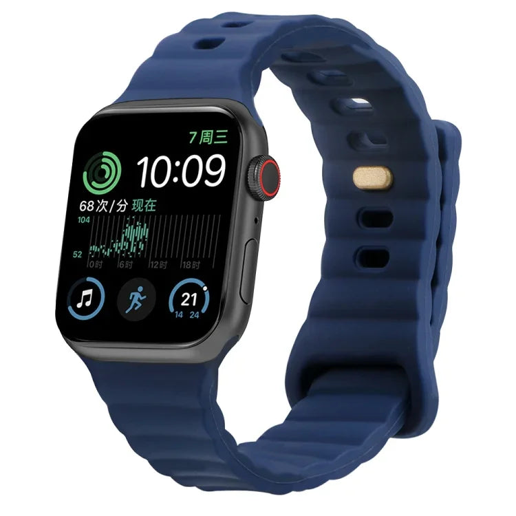 Bracelet de montre en silicone avec boucle inversée, pour Apple Watch Ultra 49mm / Series 8&7 45mm / SE 2&6&SE&5&4 44mm / 3&2&1 42mm, pour Apple Watch Series 8&7 41mm / SE 2&6&SE&5&4 40mm / 3&2&1 38mm