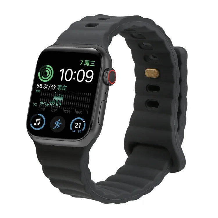 Bracelet de montre en silicone avec boucle inversée, pour Apple Watch Ultra 49mm / Series 8&7 45mm / SE 2&6&SE&5&4 44mm / 3&2&1 42mm, pour Apple Watch Series 8&7 41mm / SE 2&6&SE&5&4 40mm / 3&2&1 38mm