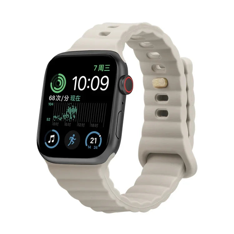 Bracelet de montre en silicone avec boucle inversée, pour Apple Watch Ultra 49mm / Series 8&7 45mm / SE 2&6&SE&5&4 44mm / 3&2&1 42mm, pour Apple Watch Series 8&7 41mm / SE 2&6&SE&5&4 40mm / 3&2&1 38mm