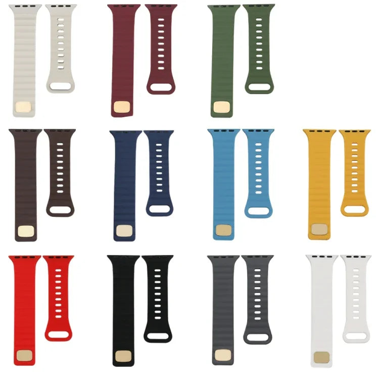Bracelet de montre en silicone avec boucle inversée, pour Apple Watch Ultra 49mm / Series 8&7 45mm / SE 2&6&SE&5&4 44mm / 3&2&1 42mm, pour Apple Watch Series 8&7 41mm / SE 2&6&SE&5&4 40mm / 3&2&1 38mm
