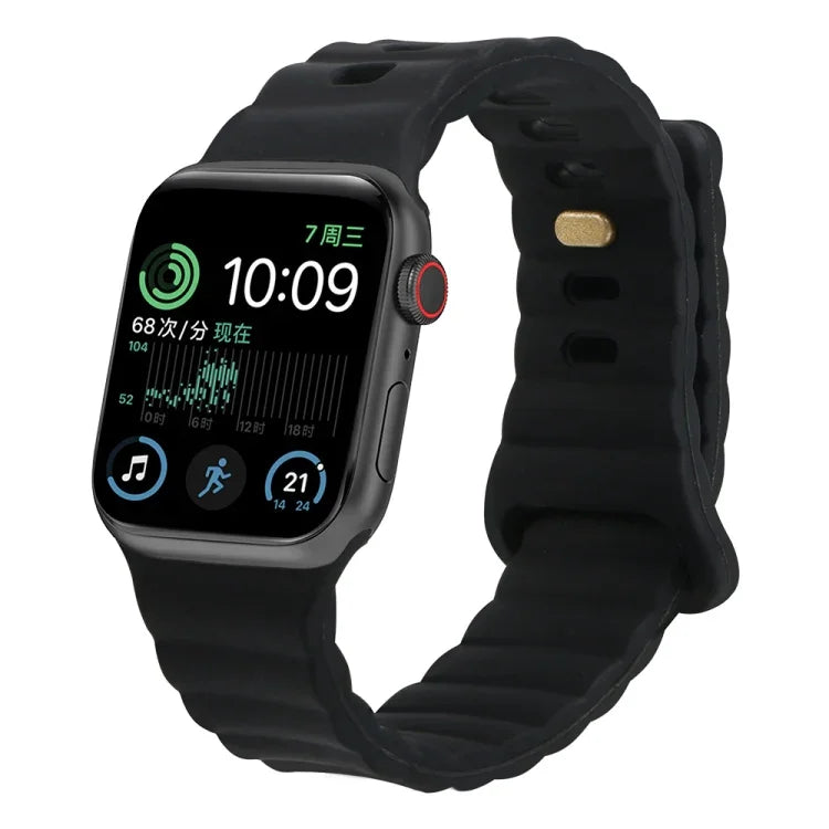 Bracelet de montre en silicone avec boucle inversée, pour Apple Watch Ultra 49mm / Series 8&7 45mm / SE 2&6&SE&5&4 44mm / 3&2&1 42mm, pour Apple Watch Series 8&7 41mm / SE 2&6&SE&5&4 40mm / 3&2&1 38mm