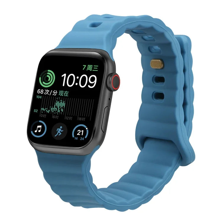 Bracelet de montre en silicone avec boucle inversée, pour Apple Watch Ultra 49mm / Series 8&7 45mm / SE 2&6&SE&5&4 44mm / 3&2&1 42mm, pour Apple Watch Series 8&7 41mm / SE 2&6&SE&5&4 40mm / 3&2&1 38mm