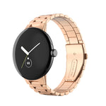 Bracelet de montre en métal d'acier inoxydable à trois maillons, pour Google Pixel Watch 4 / 3 / 2 / 1 41 mm