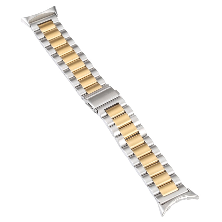 Bracelet de montre en métal d'acier inoxydable à trois maillons, pour Google Pixel Watch 4 / 3 / 2 / 1 41 mm