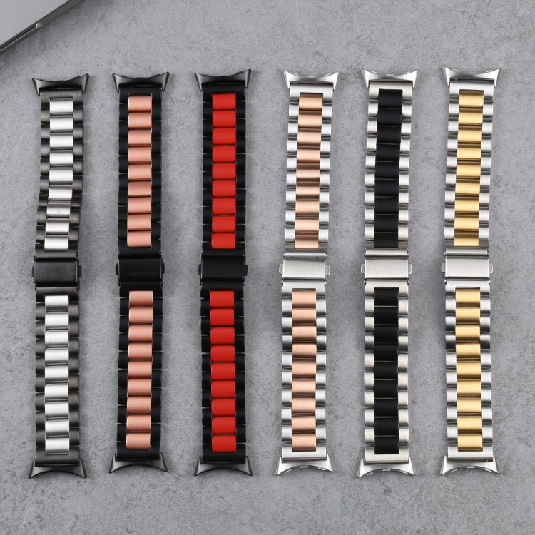 Bracelet de montre en métal d'acier inoxydable à trois maillons, pour Google Pixel Watch 4 / 3 / 2 / 1 41 mm
