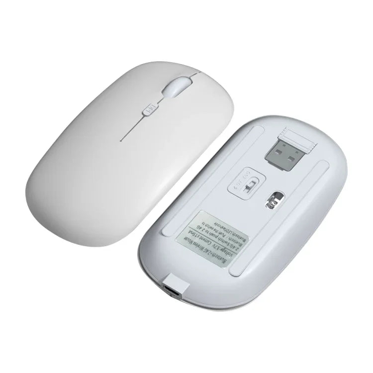 Souris sans fil double mode Bluetooth 2.4G 1600dpi, Bluetooth + 2.4G (Blanc), Bluetooth + 2.4G (Noir), Bluetooth + 2.4G (Rose), Bluetooth + 2.4G (Violet), Bluetooth + 2.4G (Jaune), Bluetooth + 2.4G (Bleu), Bluetooth + 2.4G (Vert menthe)