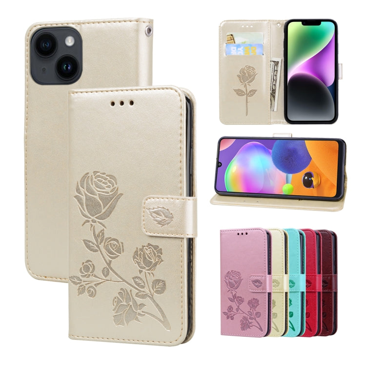 Rose Embossed Flip PU Leather Phone Case, For iPhone 14 Plus, For iPhone 14 Pro Max, For iPhone 14 Pro, For iPhone 14, For Honor X7/Play 30 Plus, For Samsung Galaxy M33 5G Global, For Samsung Galaxy M53, For Samsung Galaxy A73 5G, For Xiaomi 12/12X