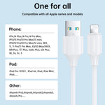 Câble de données de charge rapide JOYROOM S-UL012A9 2,4 A USB vers 8 broches, 2 m, 1 m, 0,25 m