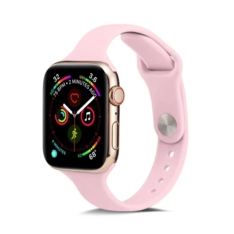 Bracelet de rechange en silicone fin, pour Apple Watch 5/4 44mm & 3/2/1 42mm, pour Apple Watch 5/4 40mm & 3/2/1 38mm