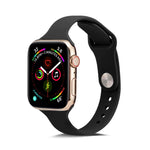 Bracelet de rechange en silicone fin, pour Apple Watch 5/4 44mm & 3/2/1 42mm, pour Apple Watch 5/4 40mm & 3/2/1 38mm