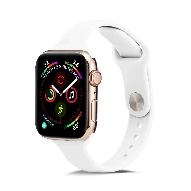Bracelet de rechange en silicone fin, pour Apple Watch 5/4 44mm & 3/2/1 42mm, pour Apple Watch 5/4 40mm & 3/2/1 38mm