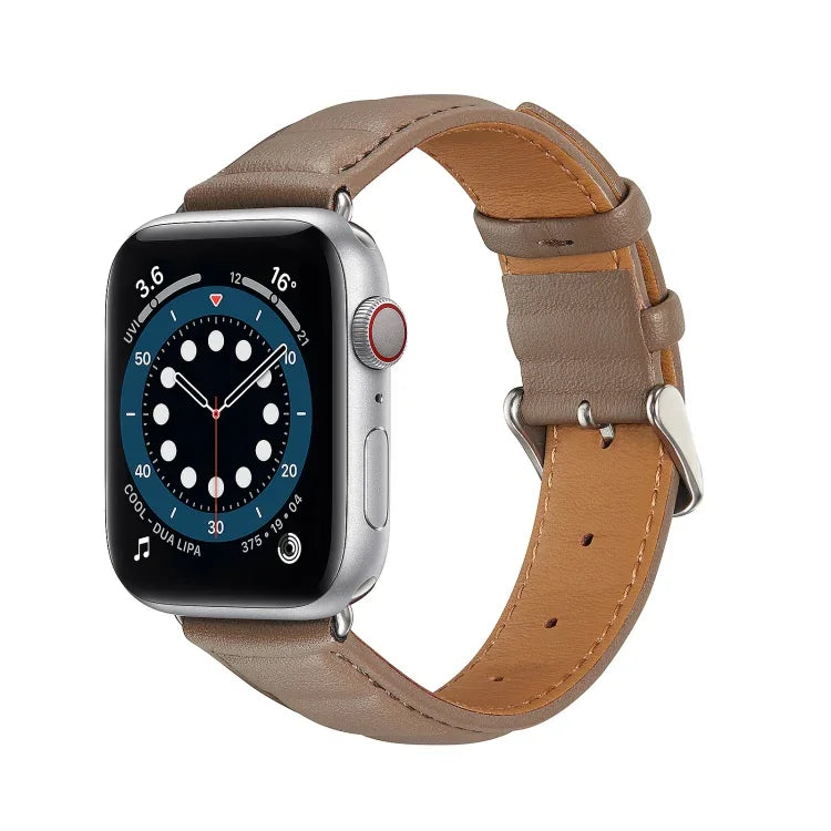 Genuine Leather Watch Band, For Apple Watch Ultra 49mm / Series 8&7 45mm / SE 2&6&SE&5&4 44mm / 3&2&1 42mm, For Apple Watch Series 8&7 41mm / SE 2&6&SE&5&4 40mm / 3&2&1 38mm