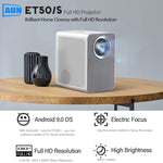 Projecteur mini LED intelligent AUN ET50 4 pouces 180 lumens 1920x1080P, prise US, prise EU, prise UK, prise AU