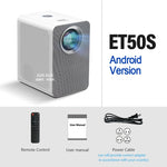Projecteur mini LED intelligent AUN ET50 4 pouces 180 lumens 1920x1080P, prise US, prise EU, prise UK, prise AU