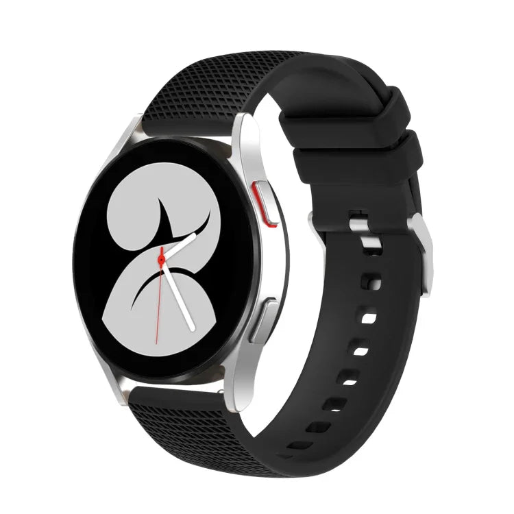 Bracelet de montre en silicone avec boucle argentée martelée 20 mm, pour Samsung Galaxy Watch5 40mm/44mm / Watch5 Pro