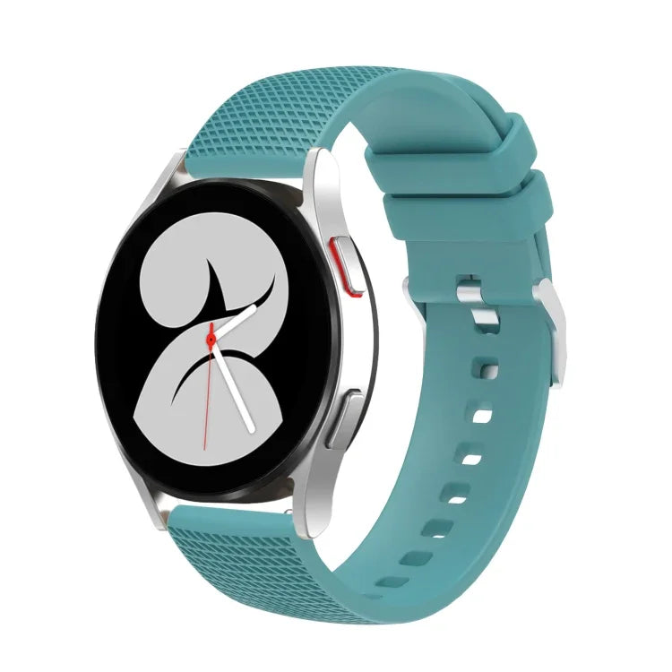 20mm Pockmarked Silver Buckle Silicone Watch Band, For Samsung Galaxy Watch5 40mm/44mm / Watch5 Pro
