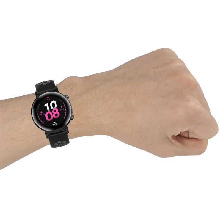 Bracelet de montre sport bicolore avec fermoir 20 mm, Pour Huawei Watch GT2 42MM, Pour Galaxy Watch Active2 / Active