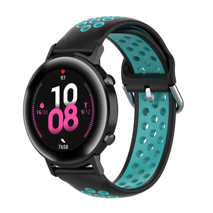 Bracelet de montre sport bicolore avec fermoir 20 mm, Pour Huawei Watch GT2 42MM, Pour Galaxy Watch Active2 / Active