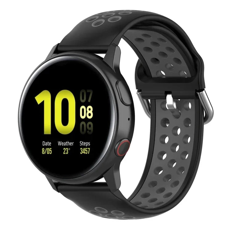 Bracelet de montre sport bicolore avec fermoir 20 mm, Pour Huawei Watch GT2 42MM, Pour Galaxy Watch Active2 / Active