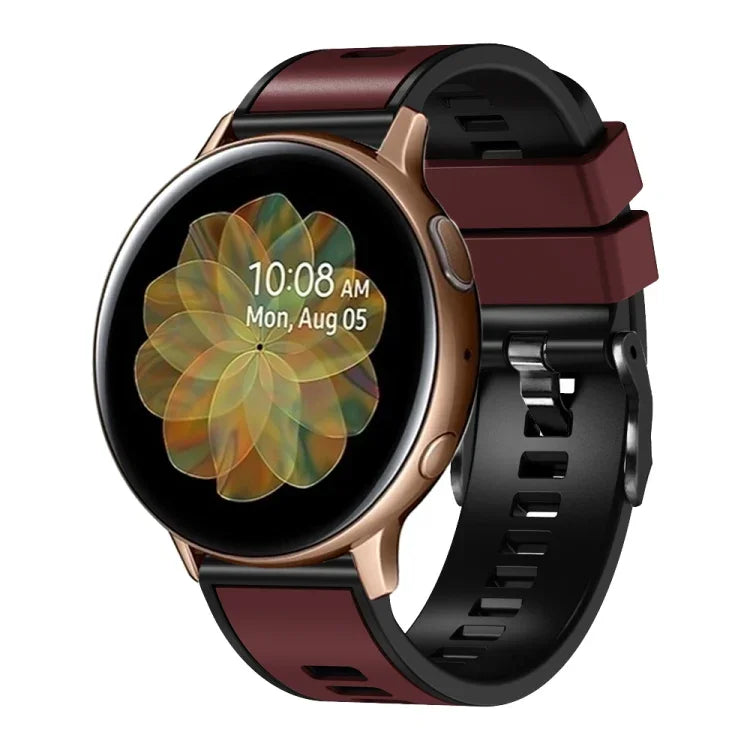 Bracelet de montre en silicone bicolore tissage uni, pour Samsung Galaxy Watch 5 40mm / 44mm