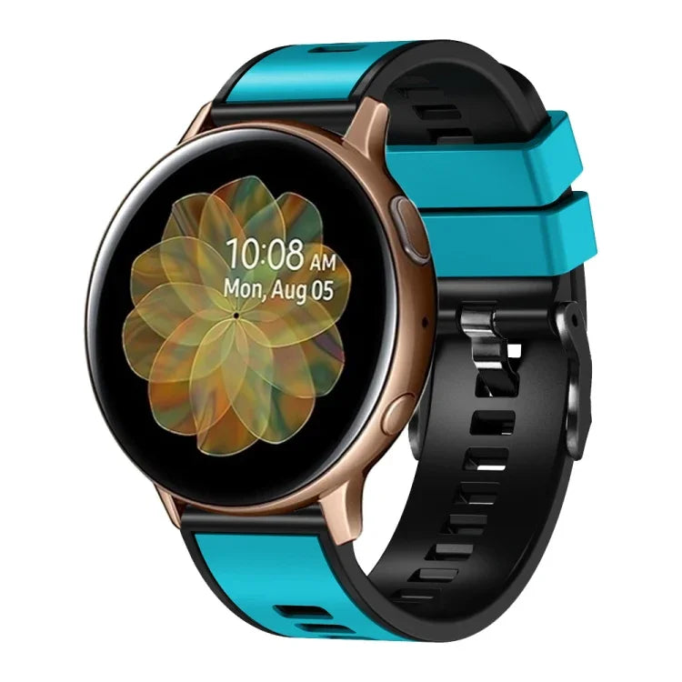 Bracelet de montre en silicone bicolore tissage uni, pour Samsung Galaxy Watch 5 40mm / 44mm