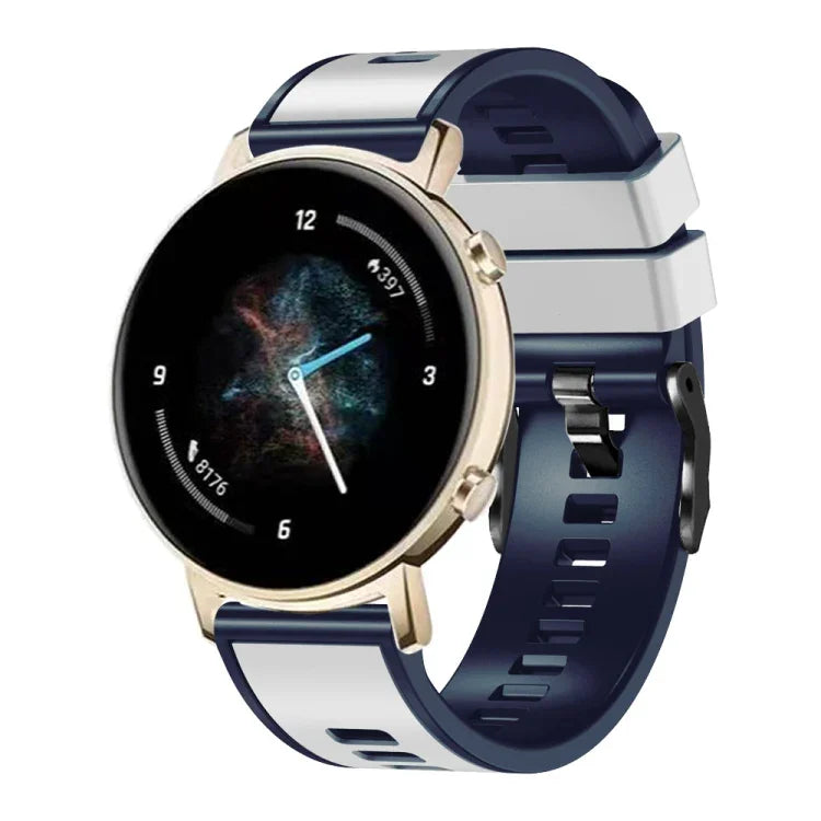 Bracelet de montre en silicone bicolore à tissage uni, pour Samsung Galaxy Watch 5 Pro 45 mm