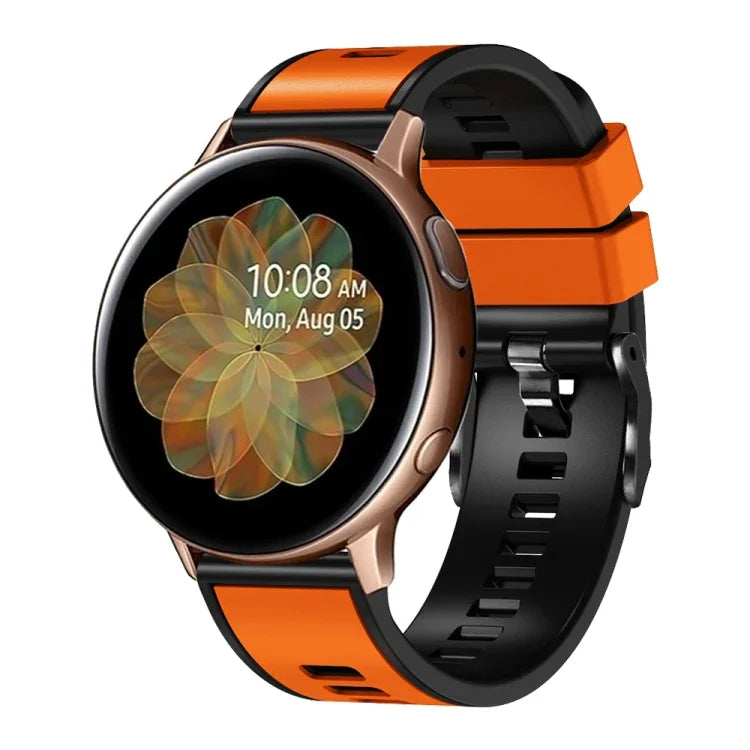 Bracelet de montre en silicone bicolore à tissage uni, pour Samsung Galaxy Watch 5 Pro 45 mm