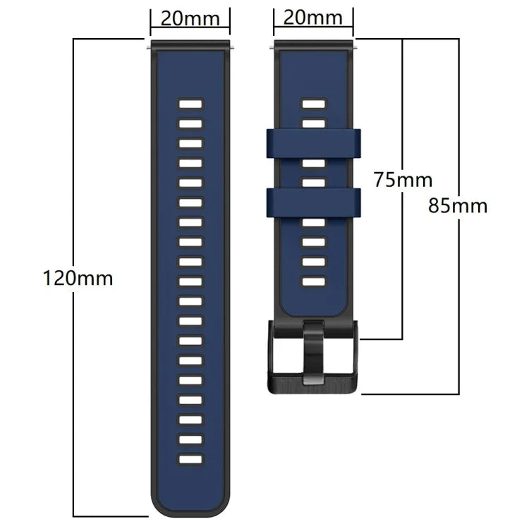 Bracelet de montre en silicone bicolore à tissage uni, pour Samsung Galaxy Watch 5 Pro 45 mm
