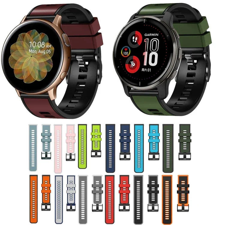 Bracelet de montre en silicone bicolore à tissage uni, pour Samsung Galaxy Watch 5 Pro 45 mm