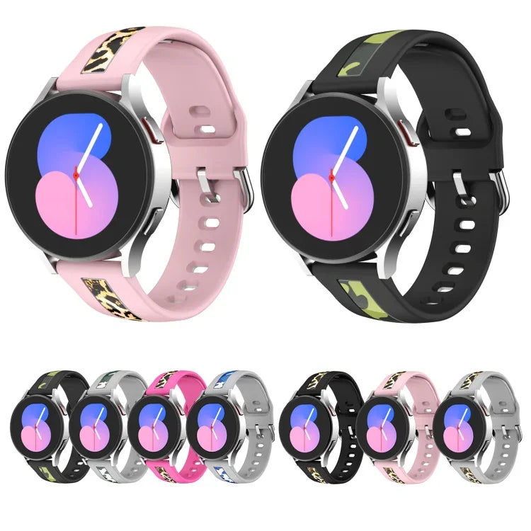 Bracelet de montre en silicone à grain vertical, pour Samsung Galaxy Watch 5 40 mm / 44 mm, pour Samsung Galaxy Watch 5 Pro 45 mm