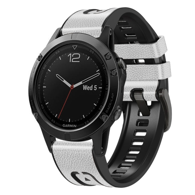 Quick Release Silicone Leather Watch Band, For Garmin Fenix 7