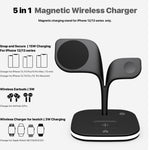YM-UD22 Chargeur sans fil magnétique 5 en 1 15W avec fonction support