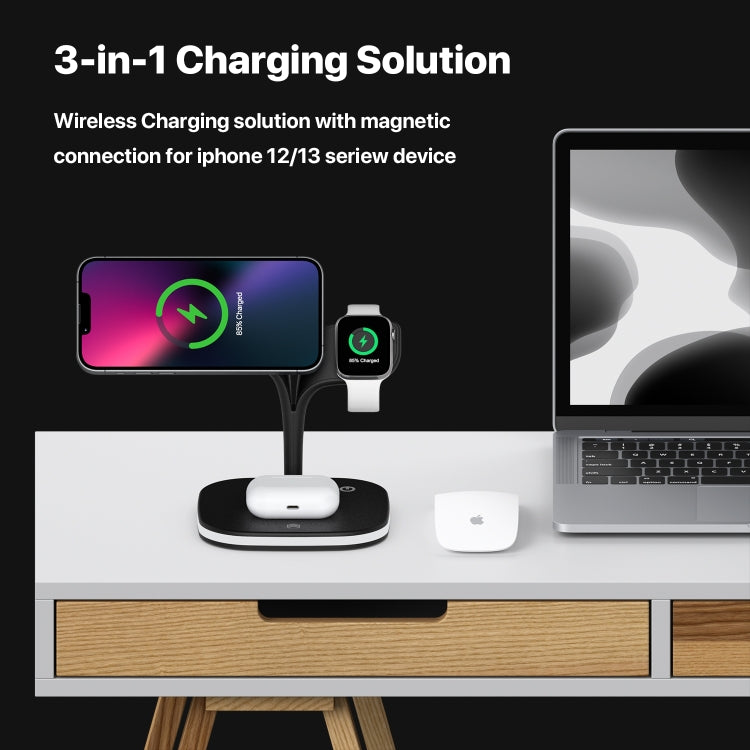 YM-UD22 Chargeur sans fil magnétique 5 en 1 15W avec fonction support