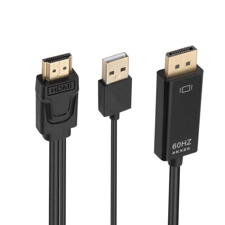 Câble adaptateur HDMI vers USB+DisplayPort avec alimentation, longueur : 1,8 m, 180 cm