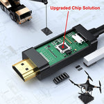 Câble adaptateur HDMI vers USB+DisplayPort avec alimentation, longueur : 1,8 m, 180 cm