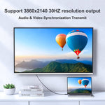 Câble adaptateur HDMI vers USB+DisplayPort avec alimentation, longueur : 1,8 m, 180 cm