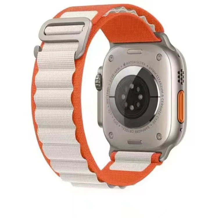 Bracelet de montre en nylon bicolore respirant pour Apple Watch, Ultra 49mm / Series 8&7 45mm / SE 2&6&SE&5&4 44mm / 3&2&1 42mm, Series 8&7 41mm / SE 2&6&SE&5&4 40mm / 3&2&1 38mm