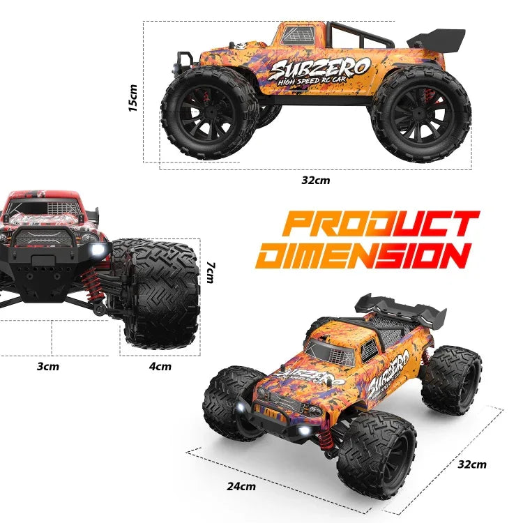 Voiture télécommandée 4x4 haute vitesse à l'échelle 1:16, 9500E (rouge), 9500E (orange)
