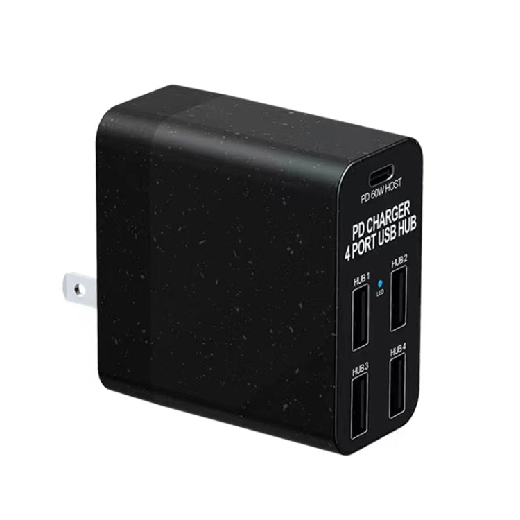 Chargeur PD X83 65W avec sortie USB-C / Type-C + 4 ports USB HUB, prise US, X83