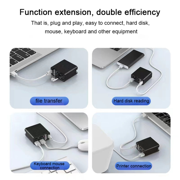 Chargeur PD X83 65W avec sortie USB-C / Type-C + 4 ports USB HUB, prise US, X83