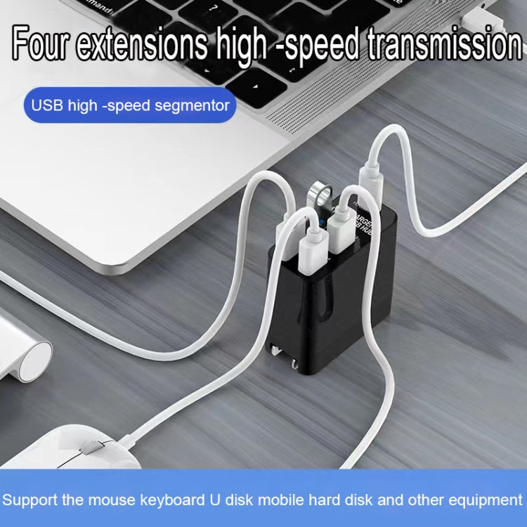 Chargeur PD X83 65W avec sortie USB-C / Type-C + 4 ports USB HUB, prise US, X83
