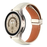 Bracelet de montre en cuir véritable avec boucle déployante, pour Samsung Galaxy Watch 5