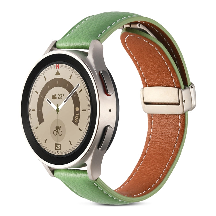 Bracelet de montre en cuir véritable avec boucle déployante, pour Samsung Galaxy Watch 5