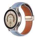 Bracelet de montre en cuir véritable avec boucle déployante, pour Samsung Galaxy Watch 5