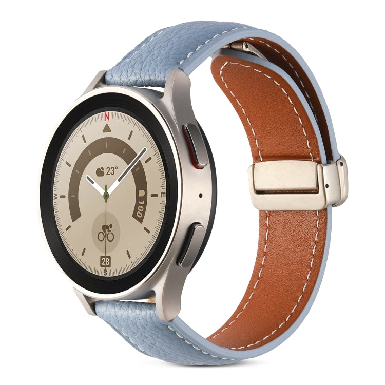 Bracelet de montre en cuir véritable avec boucle déployante, pour Samsung Galaxy Watch 5