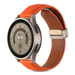 Bracelet de montre en cuir véritable avec boucle déployante, pour Samsung Galaxy Watch 5