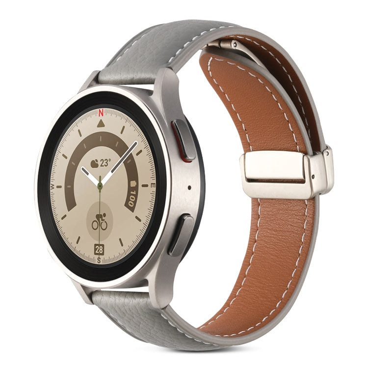 Bracelet de montre en cuir véritable avec boucle déployante, pour Samsung Galaxy Watch 5