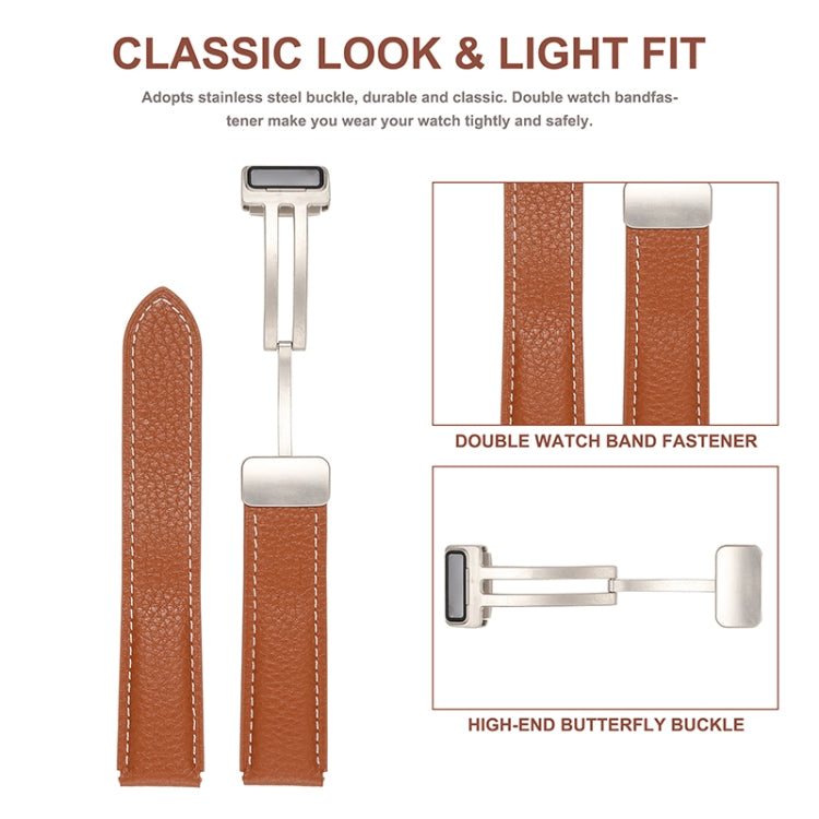 Bracelet de montre en cuir véritable avec boucle déployante, pour Samsung Galaxy Watch 5